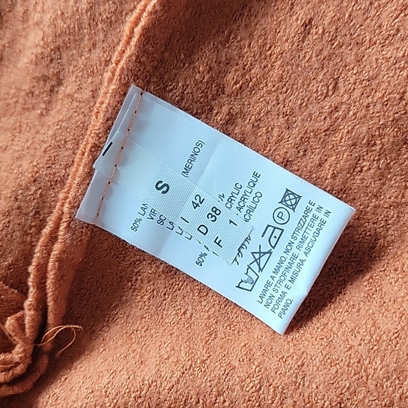 Virgin Wool Blend Pumpkin Cardigan - Picture 9 of 10